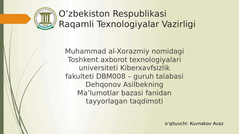 Normal formalar | Ma'lumotlar bazasi