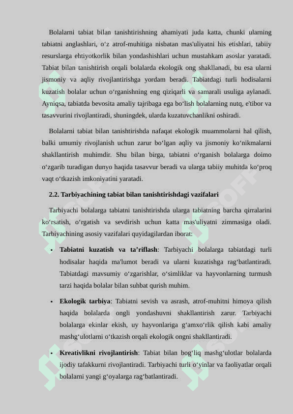 Bolalarni tabiat bilan tanishtirishda tarbiyachining ro’li. 4