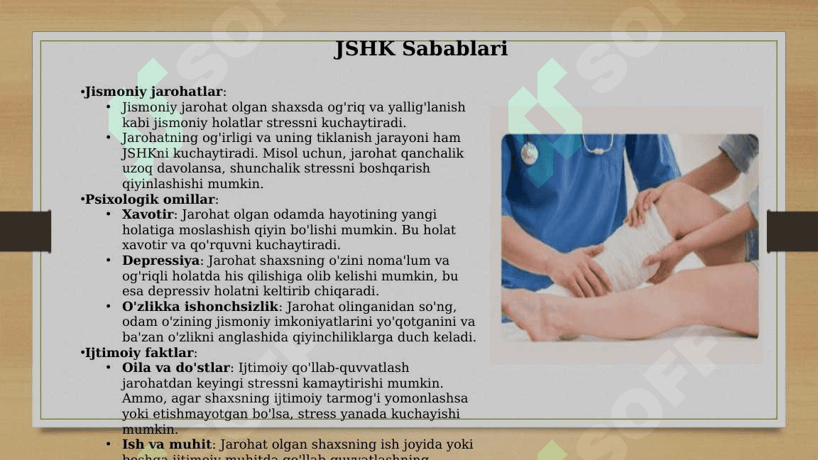 Jarohatdan keyingi stress holat (JSHK )tushunchasi 3