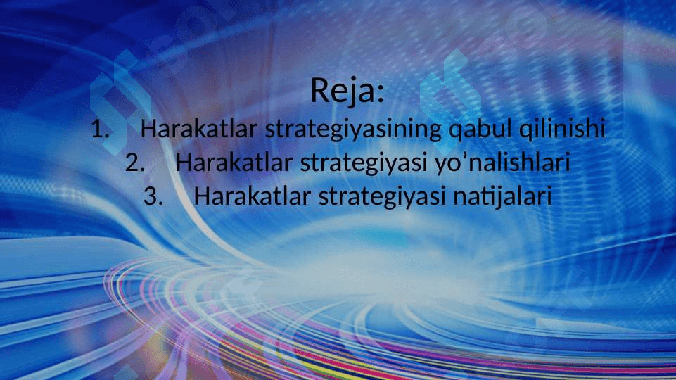 HARAKATLAR STRATEGIYASI 2017-2021 2