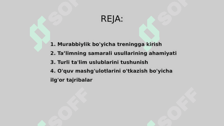 Kouchingda treninglarni olib borish usullaribiznes 2