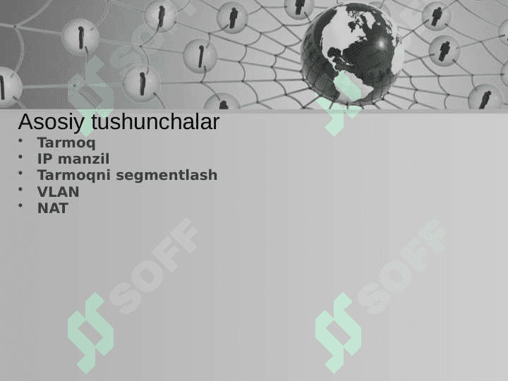 Tarmoq xavfsizligi. Tarmoqni segmentlash, NAT. 2