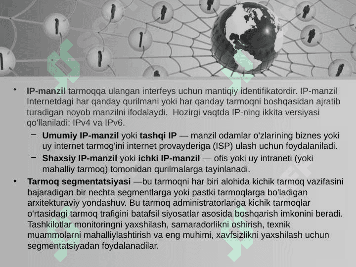 Tarmoq xavfsizligi. Tarmoqni segmentlash, NAT. 4