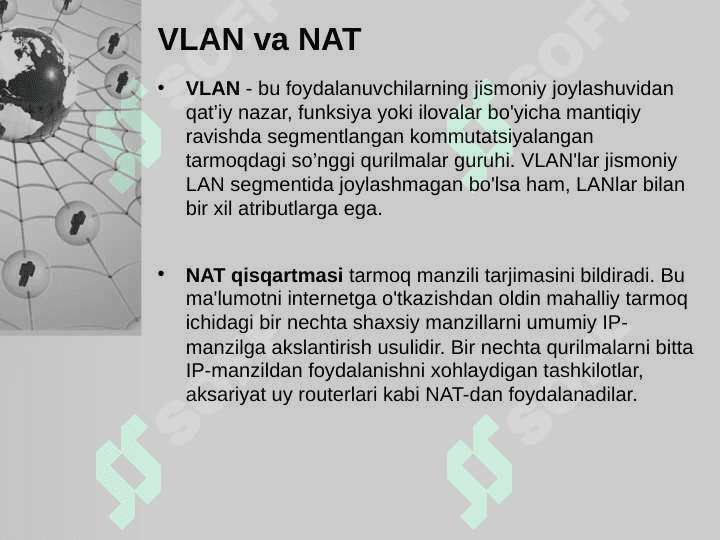 Tarmoq xavfsizligi. Tarmoqni segmentlash, NAT. 5