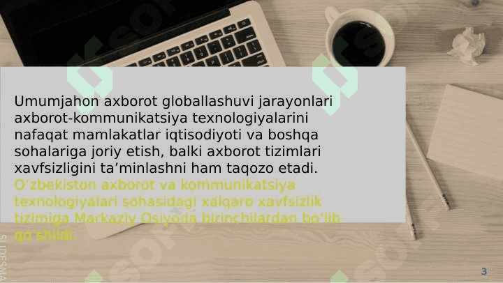 Axborot xavfsizligi sohasiga oid xalqaro va milliy me’yoriy-huquqiy baza 3