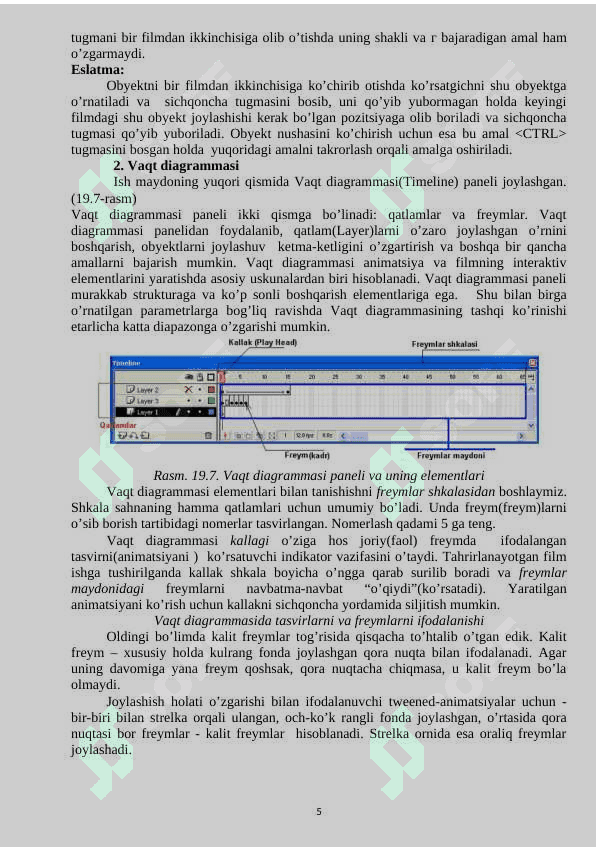 Flash MX da ishlash asoslari. 5
