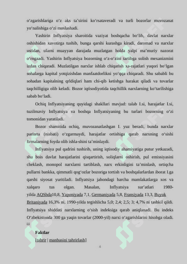Inflyatsiya va aksilinflyatsiya siyosati 6