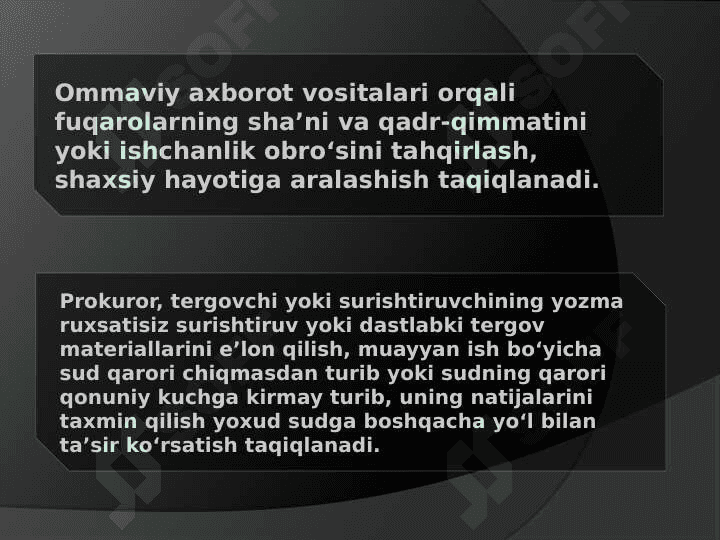 O’zbekiston Respublikasida ommaviy axborot vositalarining faoliyati (O’zgarish va muammolar) 4