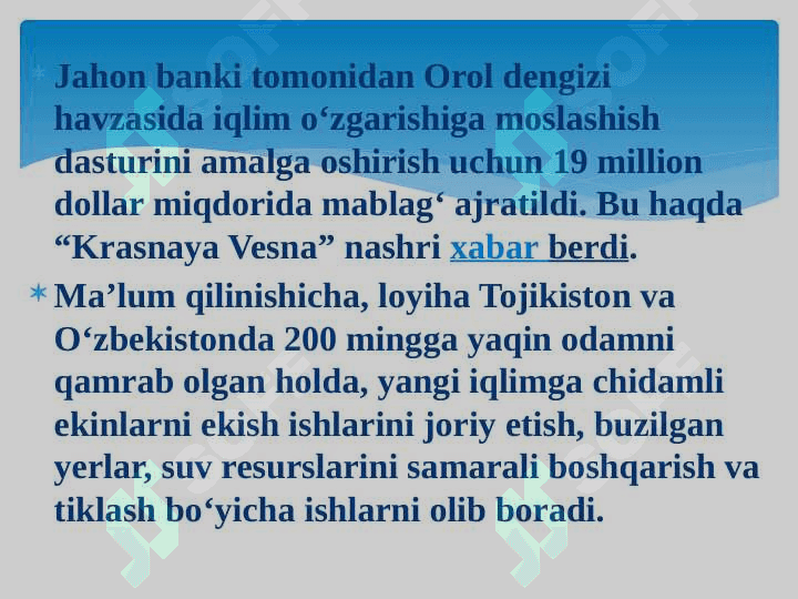 Orol dengizi muammoasi to’g’risida ma’lumot 3