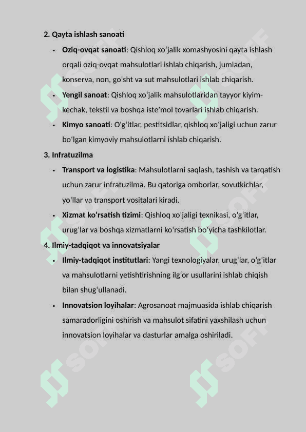 Agrosanoat majmuasi tushunchasi,   tarkibi va uni boshqarish. 3