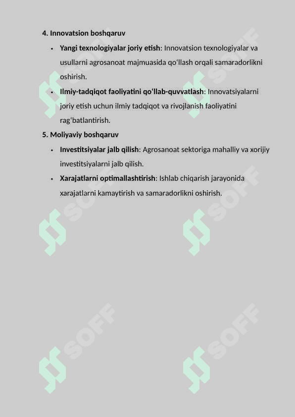 Agrosanoat majmuasi tushunchasi,   tarkibi va uni boshqarish. 5