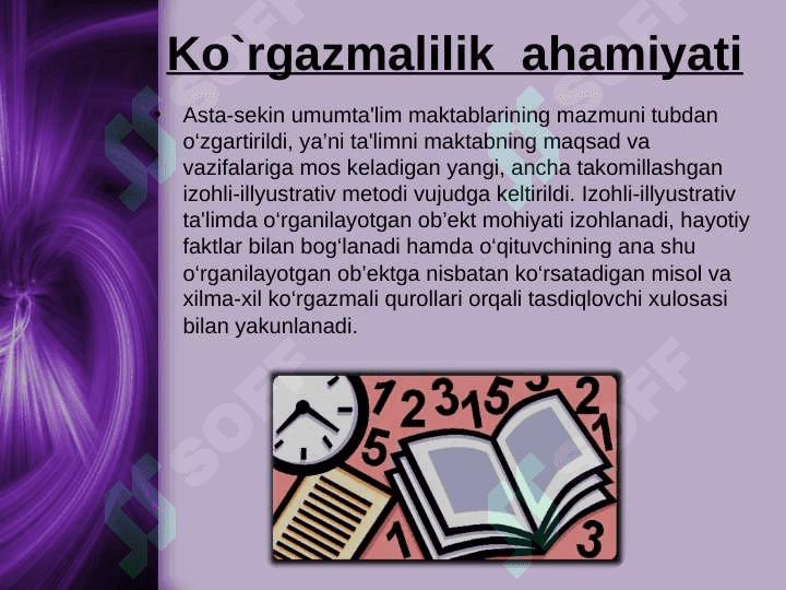 Boshlang'ich sinflarda darsning tashkil qilish kirgazmalilikhamda didaktik materialardan foydalanish 3