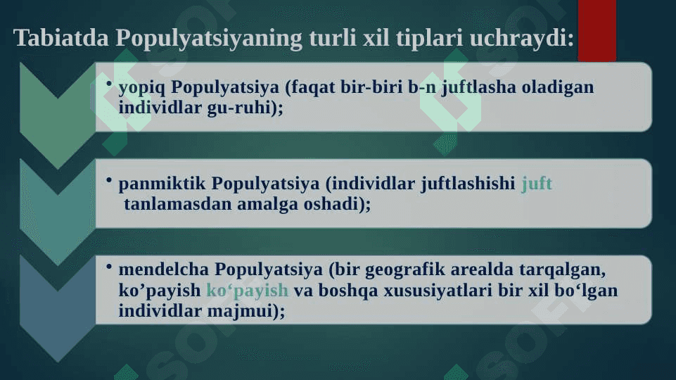 Populyatsiyalar, ularning xususiyatlari va tuzilmasi 4
