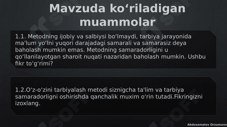 Xalq pedagogikasida tarbiya metodlari va vositalari 2