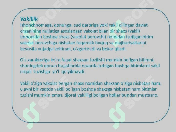Vakillik va ishonchnoma 3