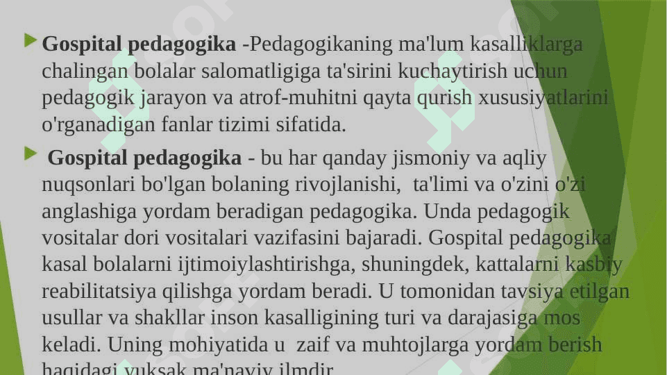 Gospital pedagogikaning umumiy asoslari 8