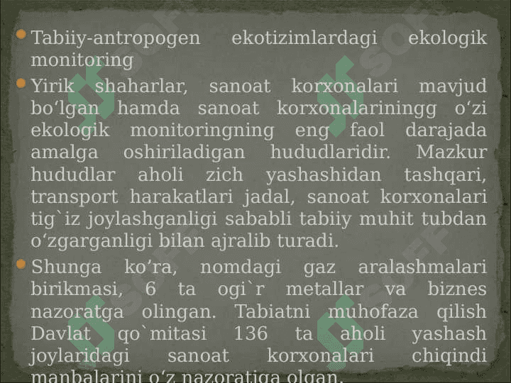 Tabiiy-antropogen ekotizimlardagi ekologik monitoring 3