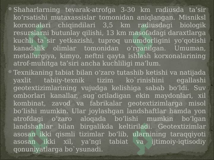 Tabiiy-antropogen ekotizimlardagi ekologik monitoring 8