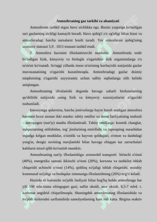 O’zbekistonda atmosferani muhofaza qilish muammolari 4