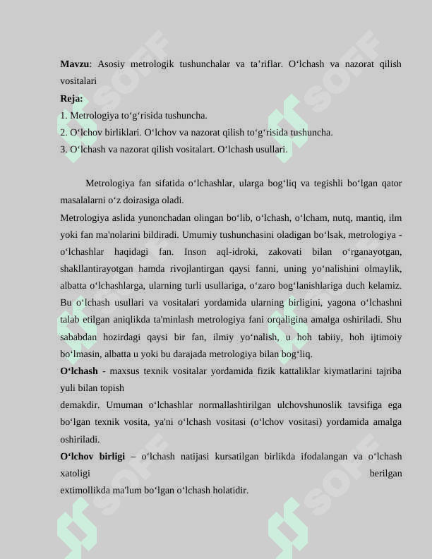 O‘lchash va nazorat qilish vositalari 2