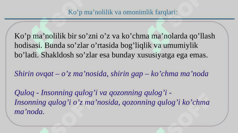 O'ZBEK TILIDA OMONIM SO'ZLAR 3