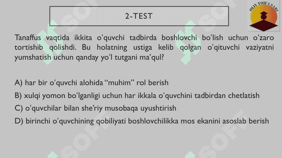 Pedmahorat testlari 2025 5