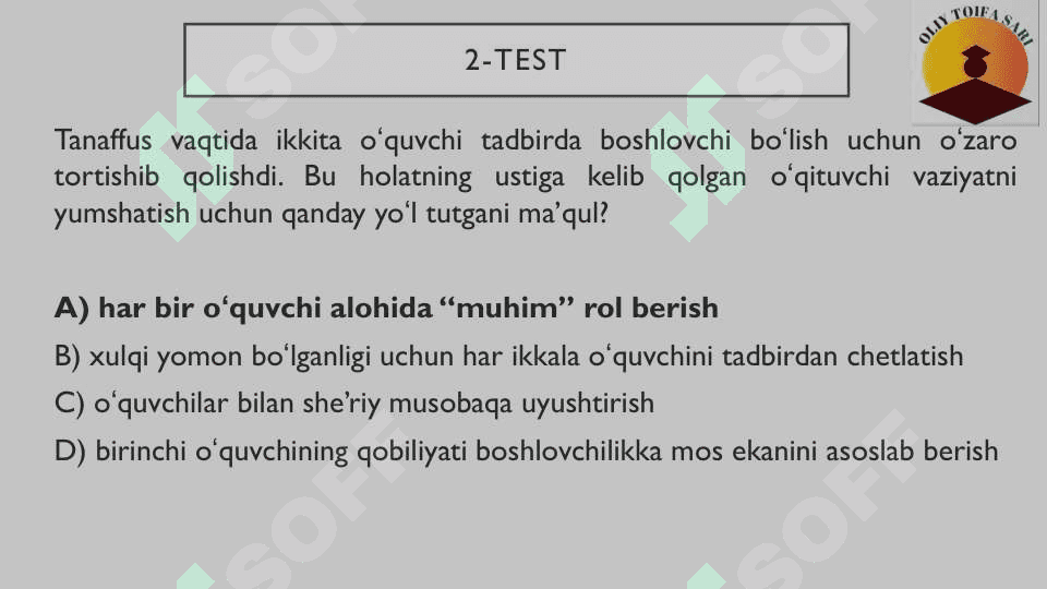 Pedmahorat testlari 2025 6