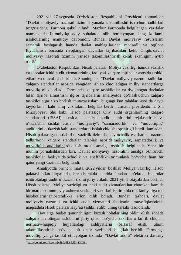 MOLIYAVIY NAZORATNING MOHIYATI, ZARURLIGI TASHKILIY SHAKLLARI 3