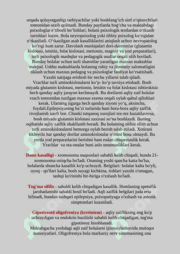 Aqli zaif bola rivojlanishi, ularni oʻrganish,oʻqitish,tarbiyalash obyekti sifatida 3