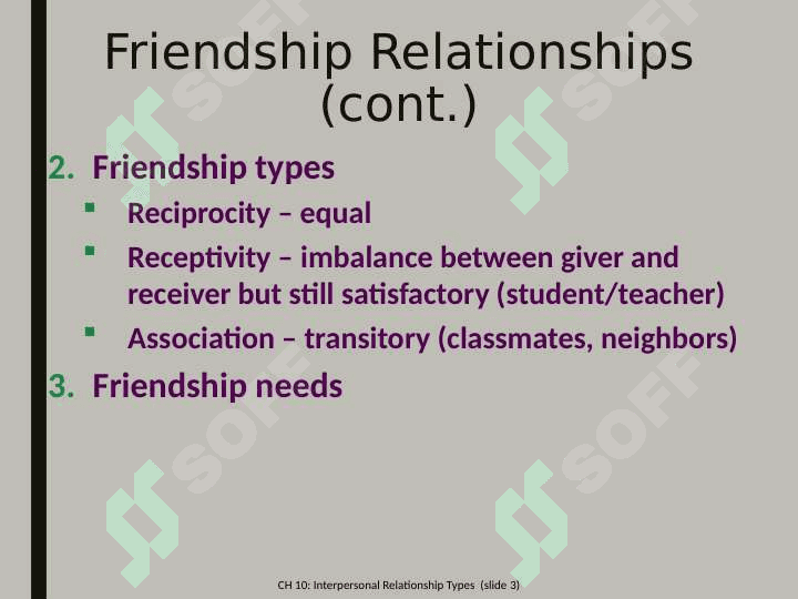 Interpersonal relationship stages 3