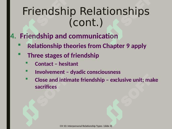 Interpersonal relationship stages 4