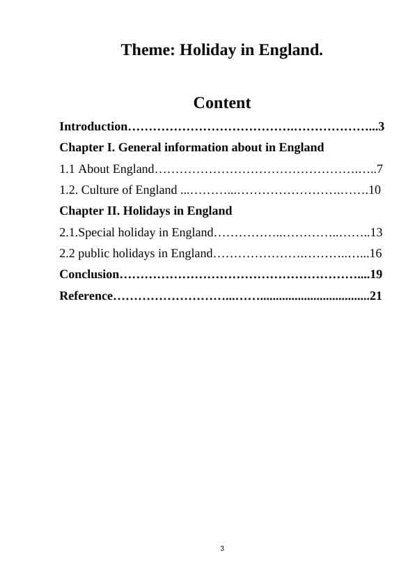 Holiday in England. 1