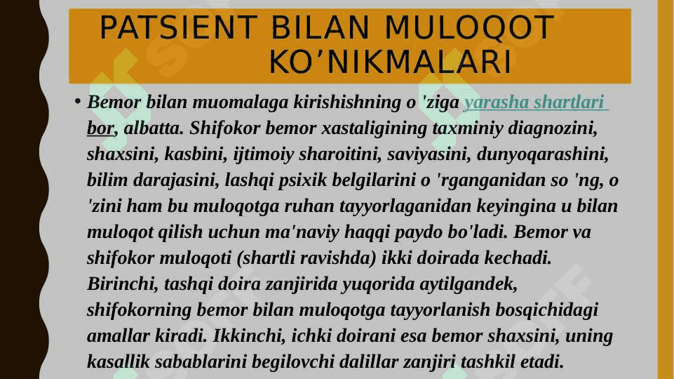Patsient bilan muloqot ko‘nikmalari 3