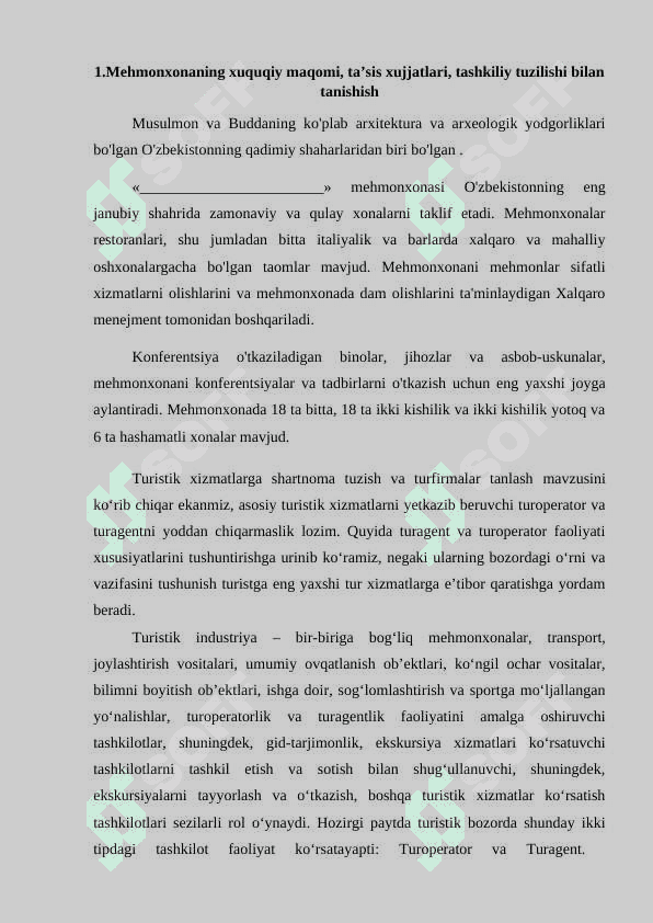 MEHMONXONALARDA OLIB BORILGAN AMALIYOT HISOBOTI 4