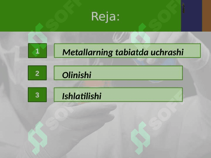 Metallarning tabiatda uchrashi, olinish usullari. 2