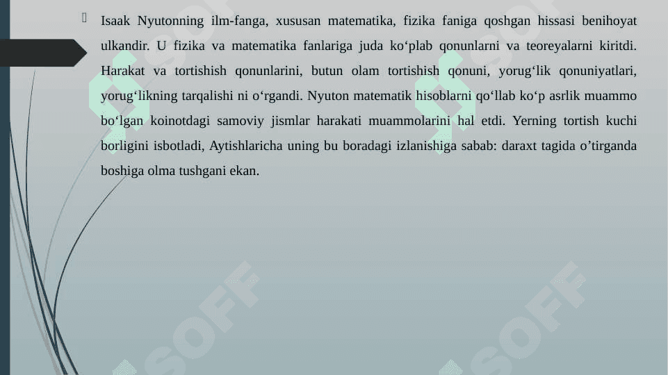 BUYUK OLIMLAR TADQIQOTLARIDA MATEMATIKA ISAAK NYUTON 4