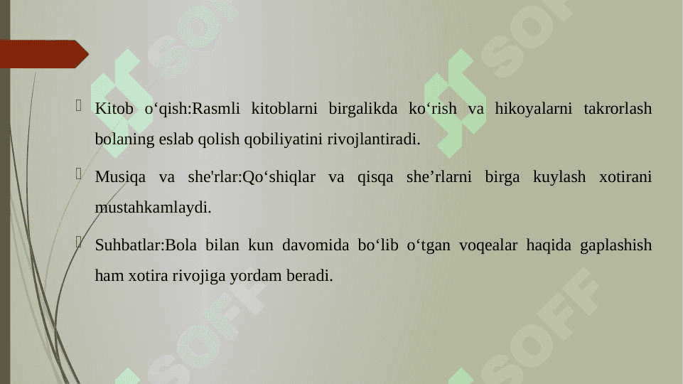 ILK YOSHDAGI BOLALARDA XOTIRANING RIVOJLANISHI 6