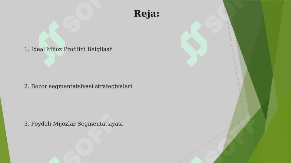 Bozor segmentatsiyasi va xaridor turlari 2
