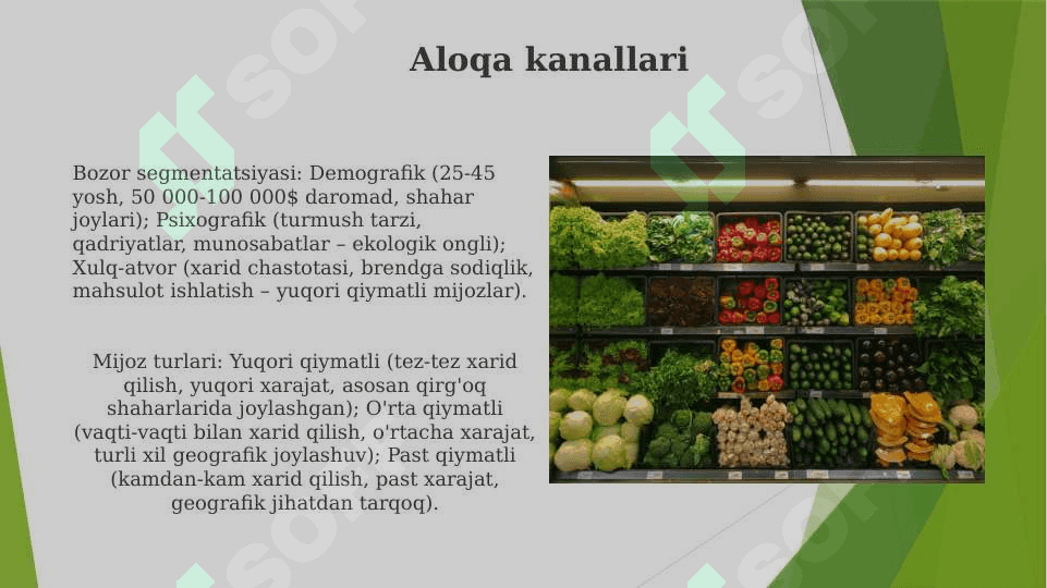 Bozor segmentatsiyasi va xaridor turlari 3