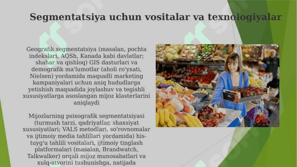 Bozor segmentatsiyasi va xaridor turlari 6