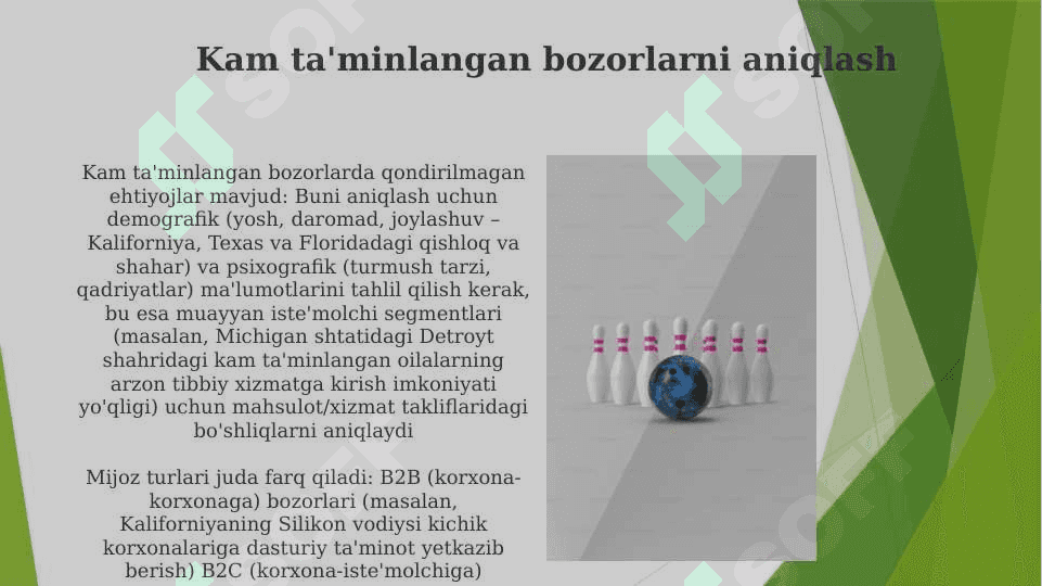 Bozor segmentatsiyasi va xaridor turlari 7