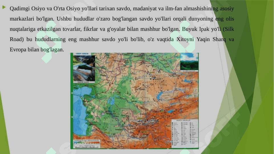 QADIMGI OSIYO VA O'RTA OSIYO YO'LLARNI O'RGANISH 4