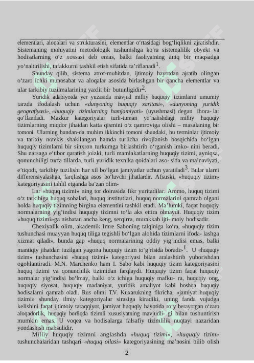 HOZIRGI ZAMON ASOSIY HUQUQIY TIZIMLARI 2