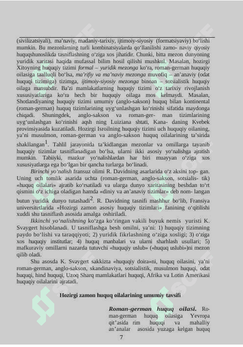 HOZIRGI ZAMON ASOSIY HUQUQIY TIZIMLARI 7