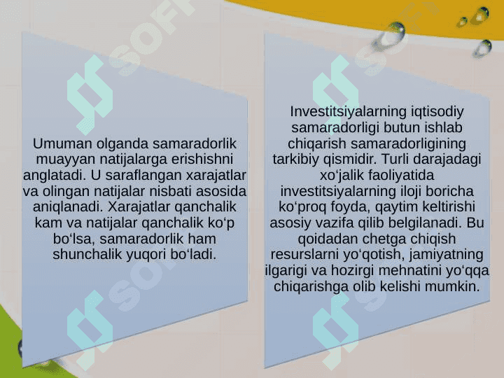 Investitsiyalarning iqtisodiy samaradorligini baholash 4