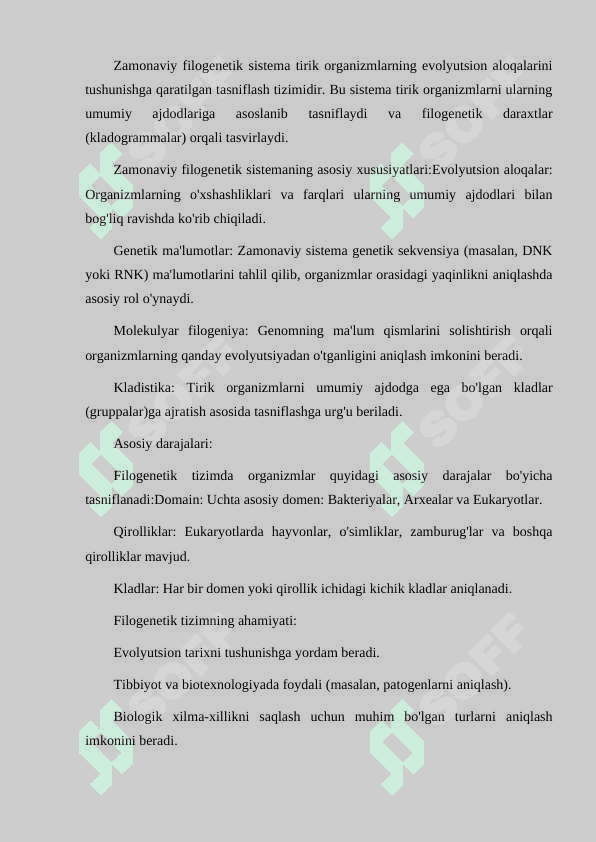 ZAMONAVIY FIOLGENETIK SISTEMA 2