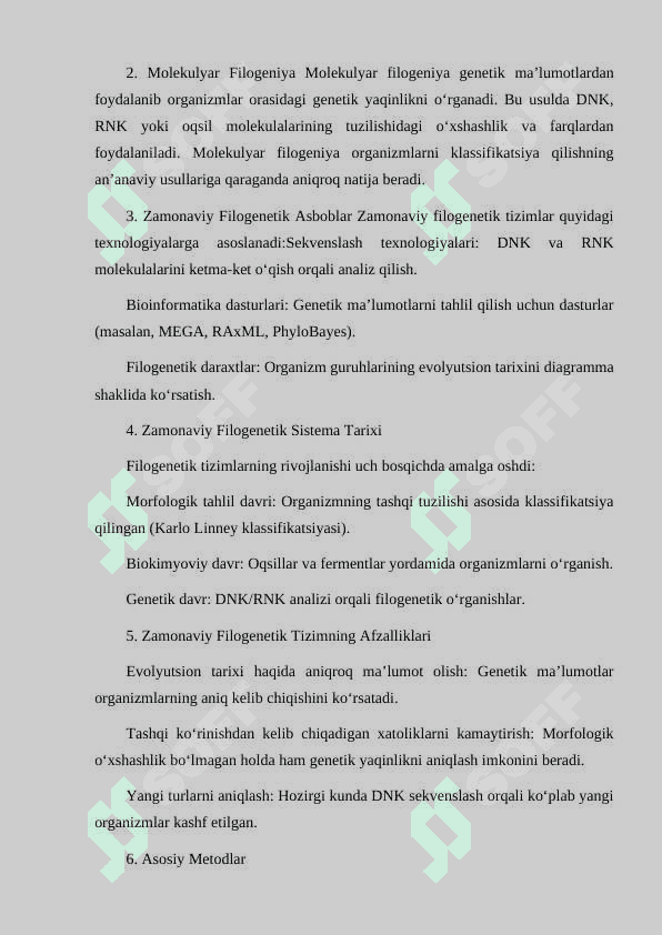 ZAMONAVIY FIOLGENETIK SISTEMA 7