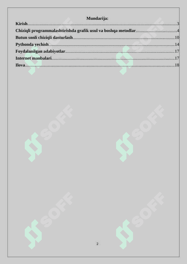 Chiziqli programmalashtirish masalasini grafik usulda yechish 2