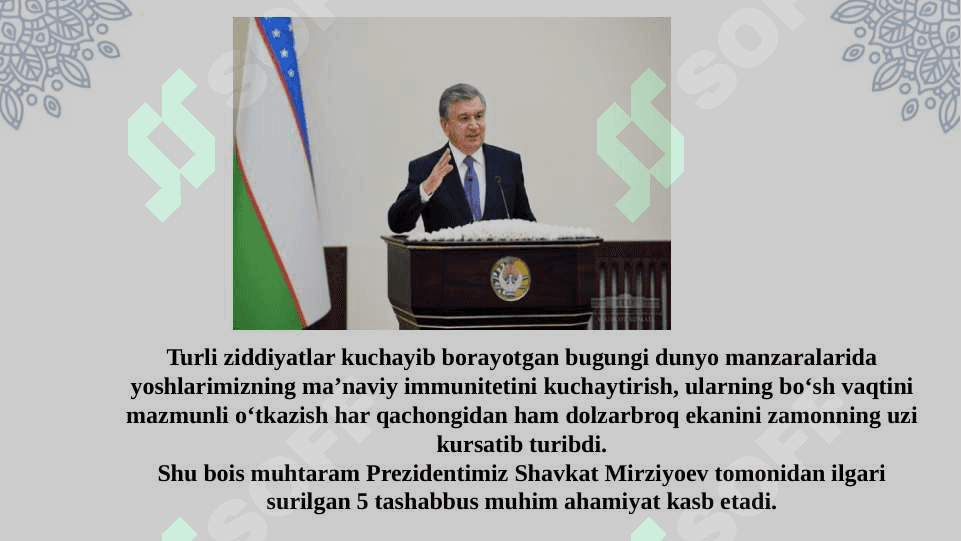 Beshta tashabbus va uning yuksak ma'naviy madaniyatni  ta’minlashdagi o'rni 2