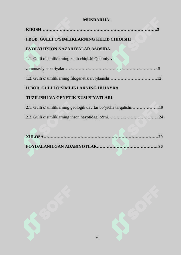 GULLI OʻSIMLIKLARNING KELIB CHIQISHI 2